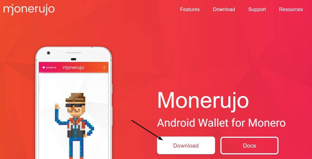 Minería de Monero: monedero de Android Mjonerujo para Monero.