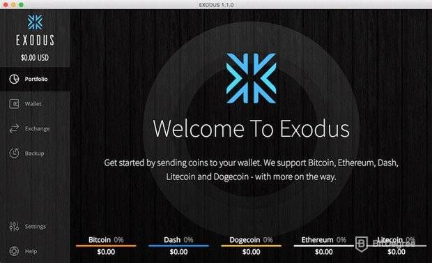 Что такое Litecoin: кошелек Exodus.