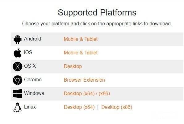 Jaxx кошелек: поддерживаемые платформы.