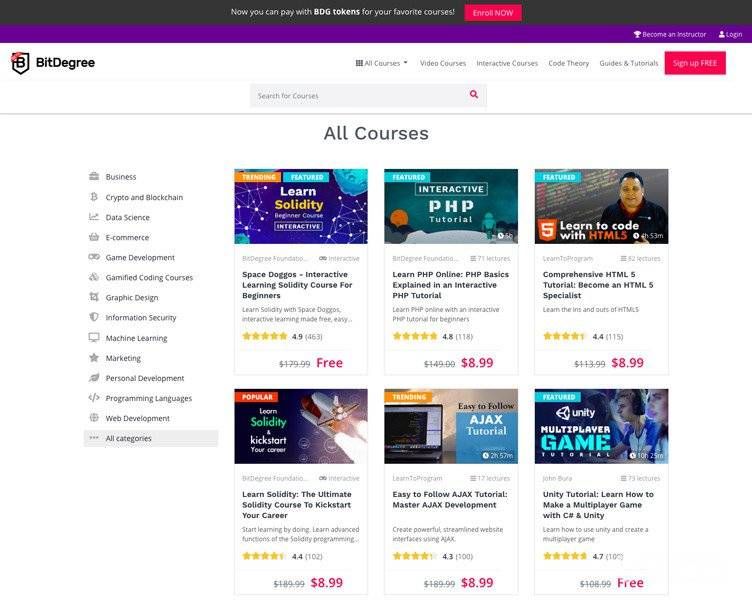 What is BitDegree All Courses