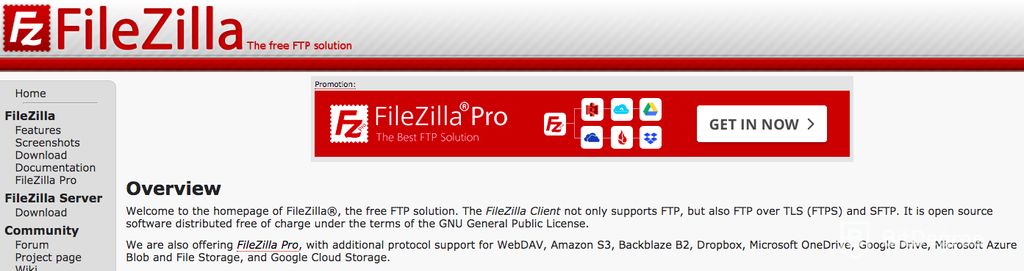 Melhor cliente de FTP: Filezilla