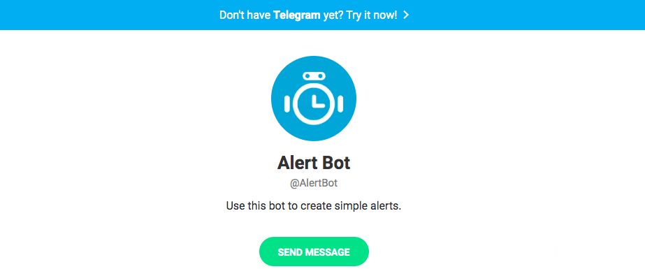 Telegram bots: Alertbot