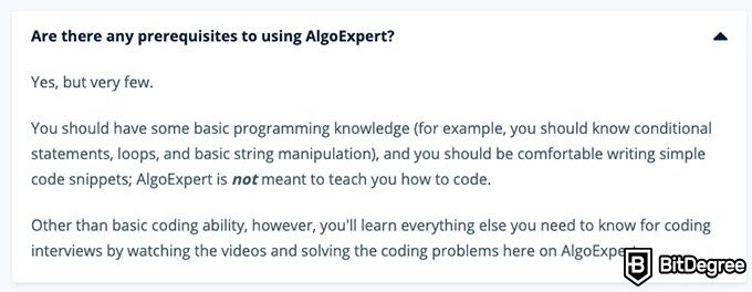 Ulasan AlgoExpert: Prasyarat yang berlaku di AlgoExpert.