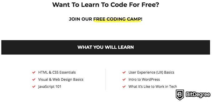 Skillcrush review: free coding camp.